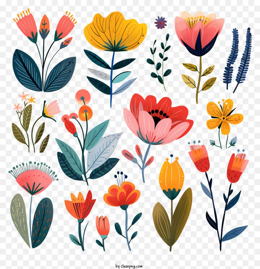 Flores Da Primavera，Flores Coloridas PNG