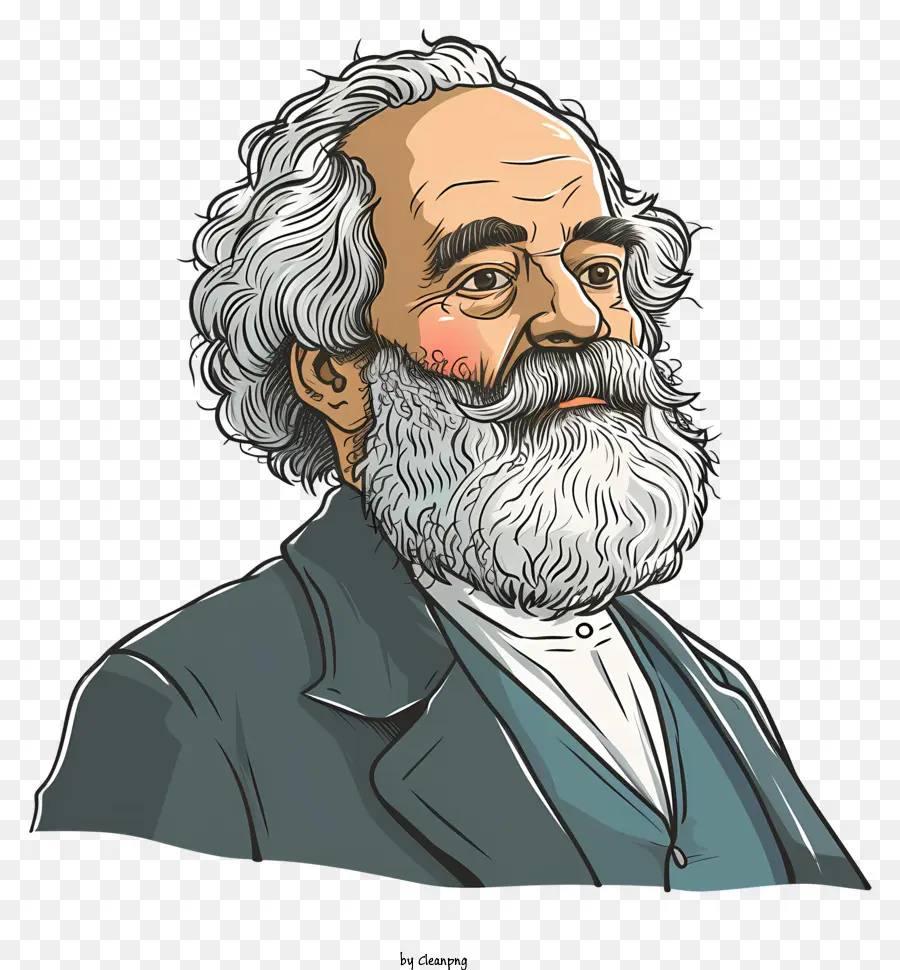 Karl Marx，Preto E Branco Esboço PNG