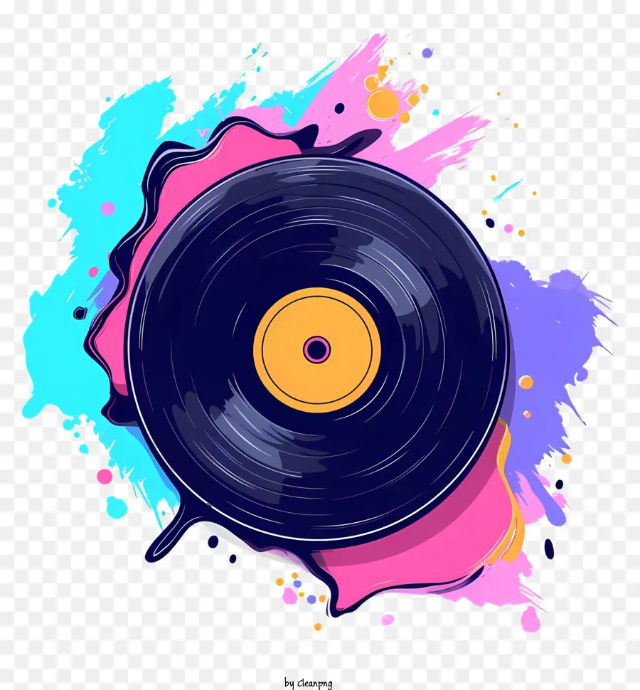 Disco De Vinil，Plataforma Giratória Colorida PNG