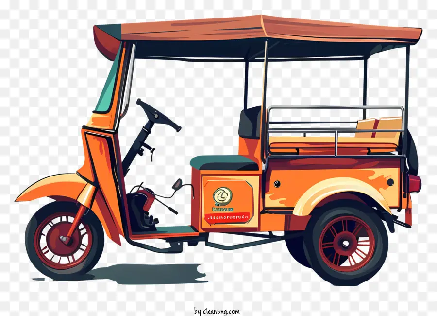 Auto Rickshaw，Triciclo Laranja PNG