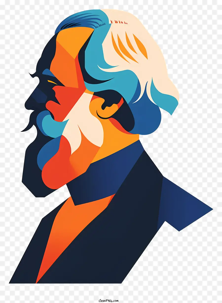 Karl Marx，Homem Com Barba E Bigode PNG