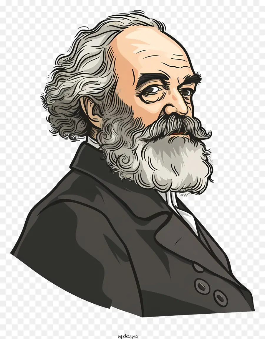 Karl Marx，Homem Com Cabelos Brancos E Barba PNG