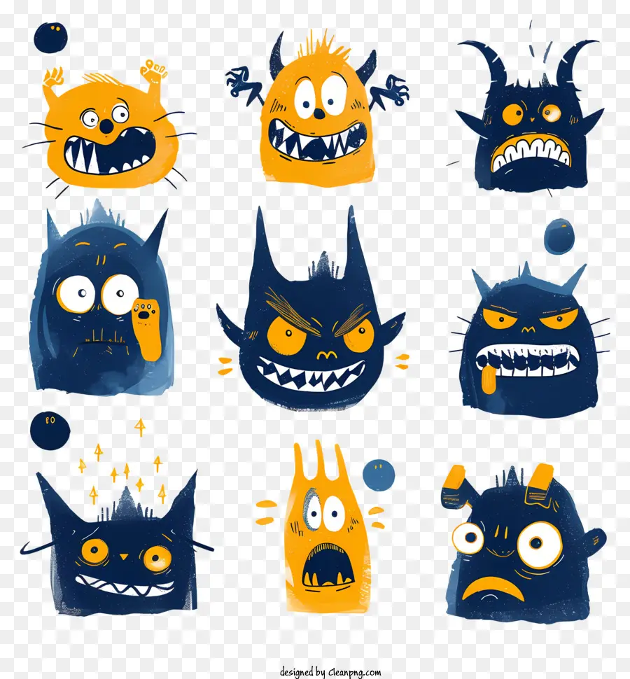 Emoticons De，Faces De Monstro PNG