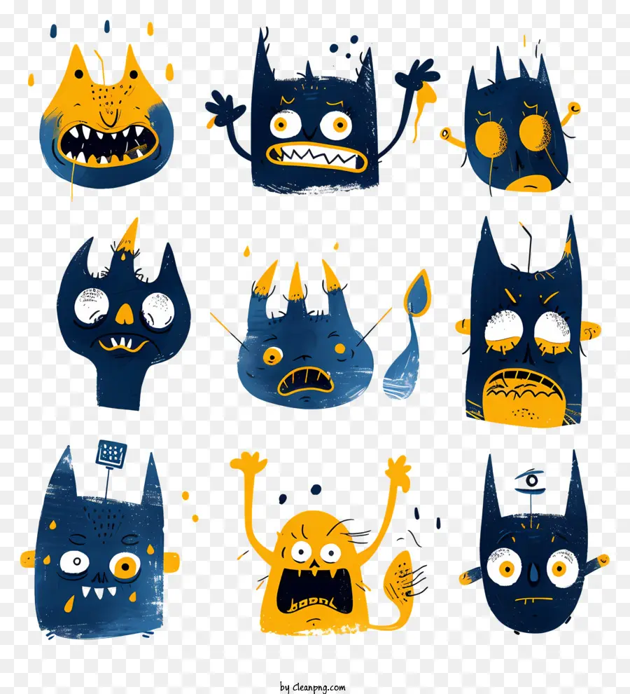 Emoticons De，Monstros De Desenho Animado PNG