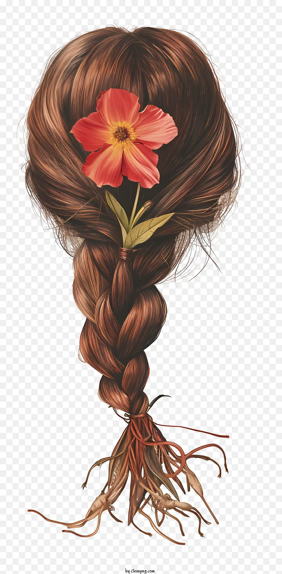 Peruca De Cabelo Trançado，Cabelo Trançado Com Flor PNG