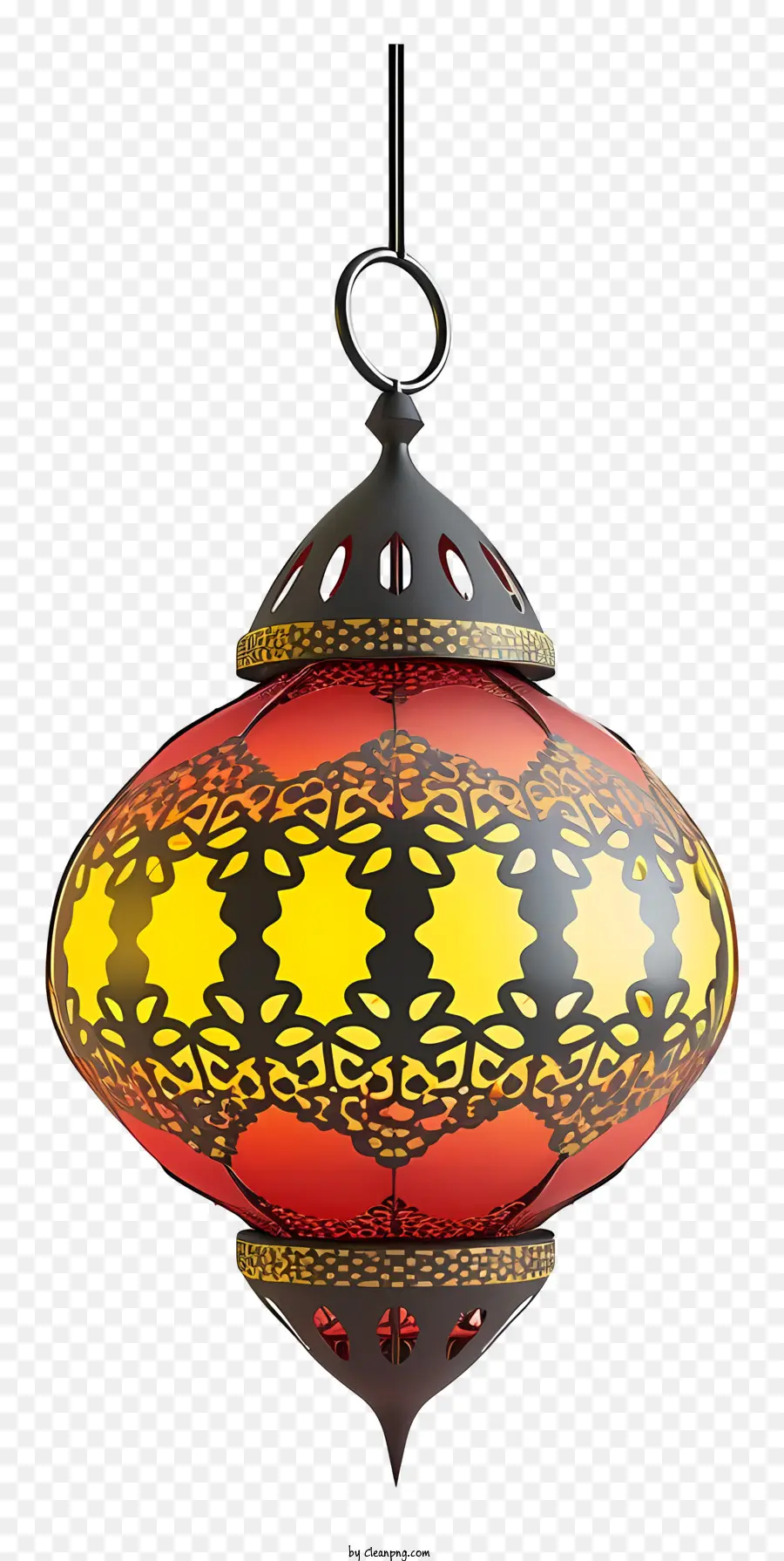 Islâmica Lâmpada，Lustre Vermelho E Amarelo PNG