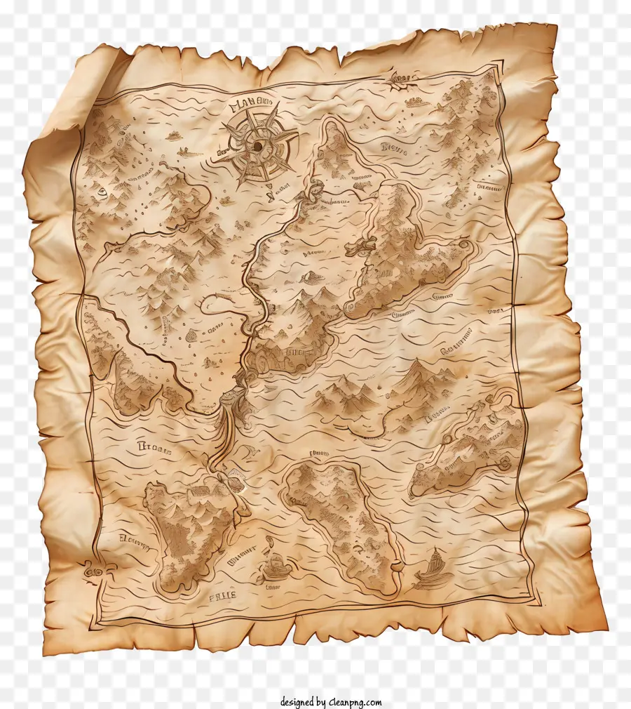 Mapa Do Tesouro，Mapa De Papel Antigo PNG