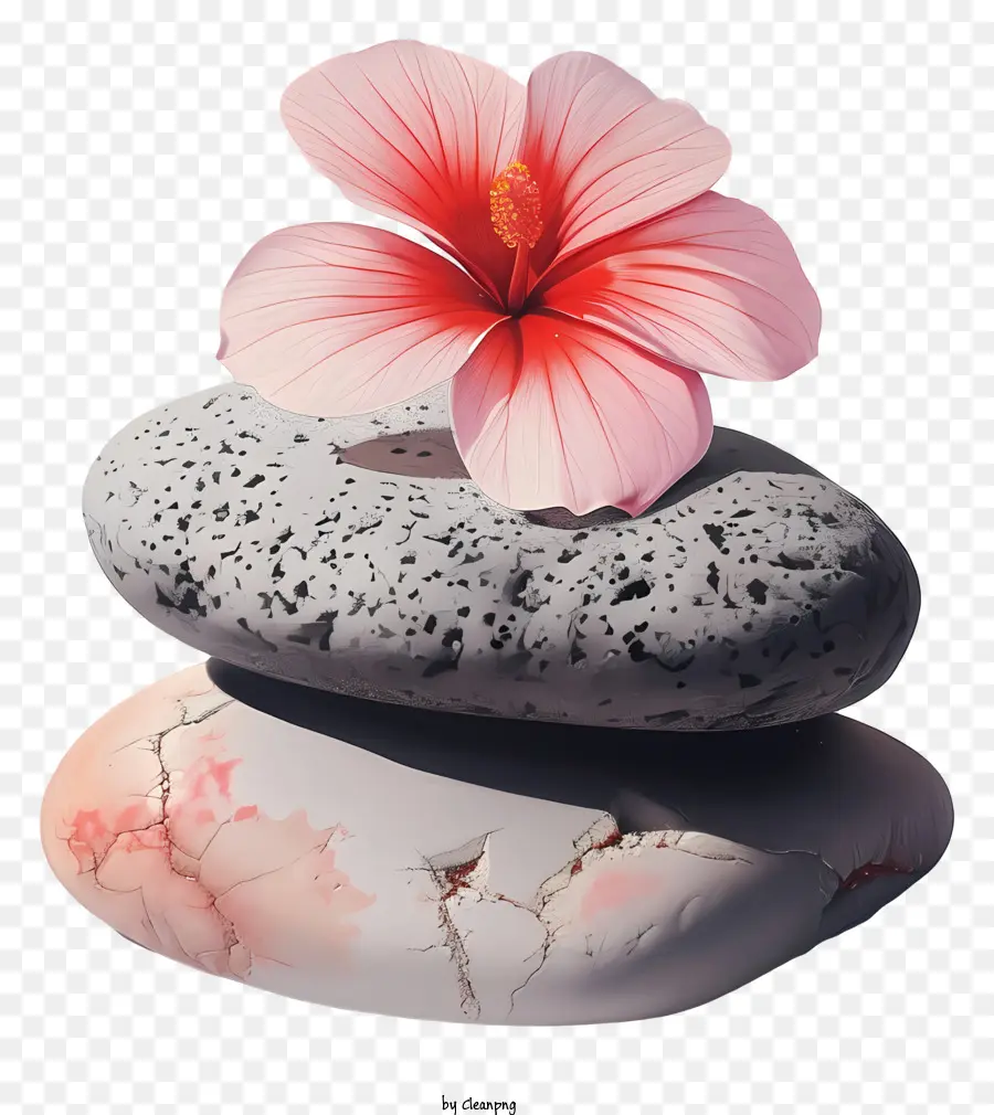 Pedras，Flor Cor De Rosa Do Hibiscus PNG