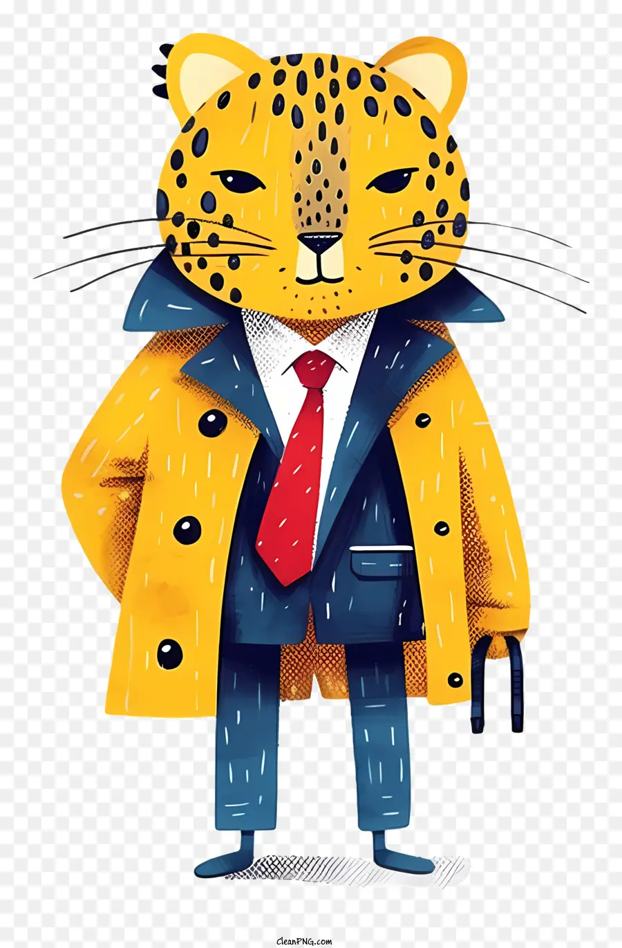 Cartoon Leopard，Empresário Rico PNG