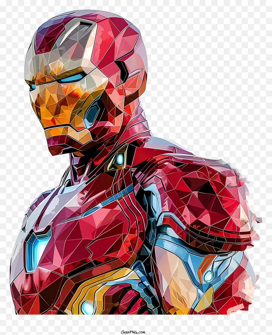 Homem De Ferro，Low Poly PNG