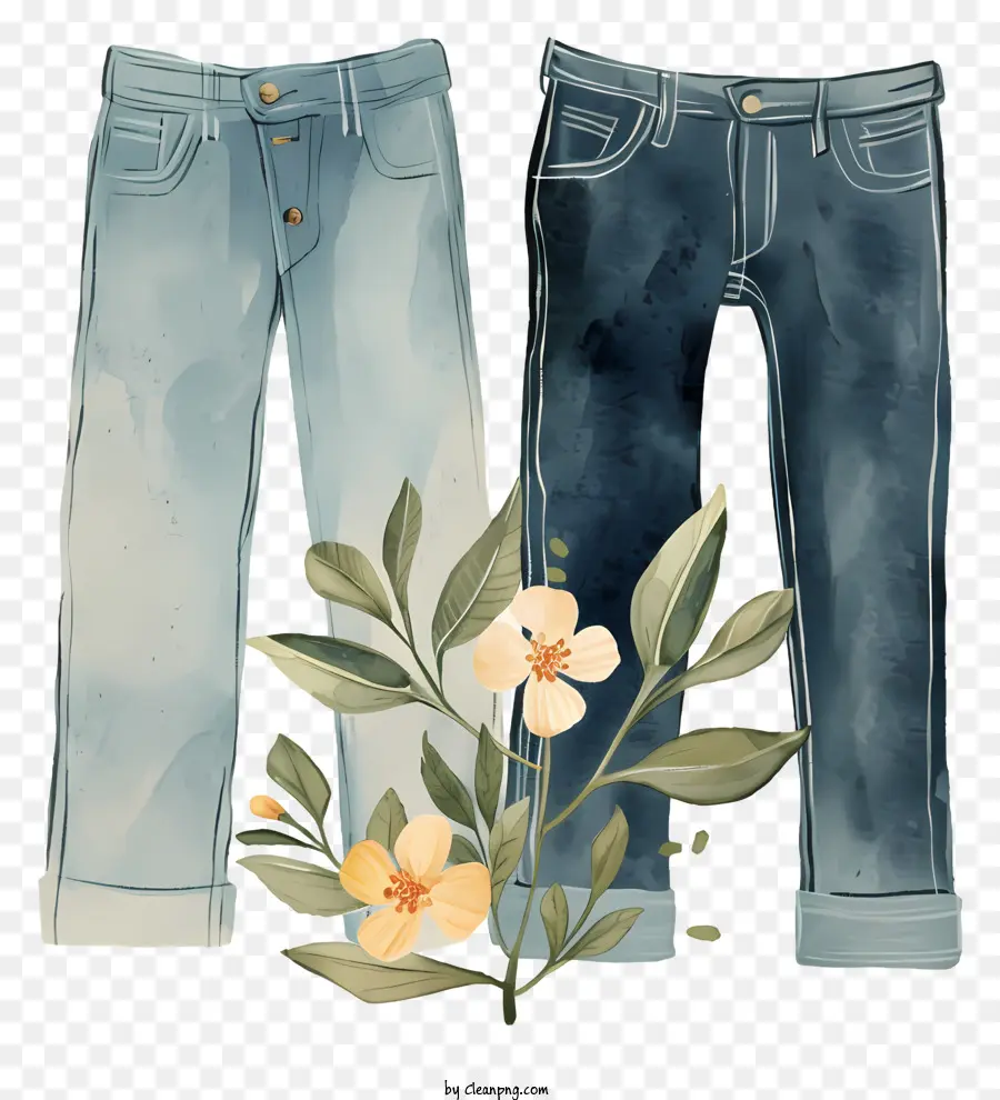 Calças De Brim，Jeans Desgastados PNG