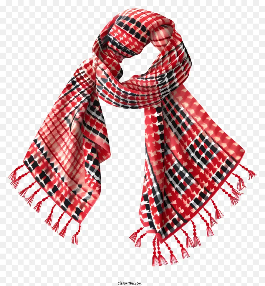 Keffiyeh，Lenço Vermelho E Branco PNG