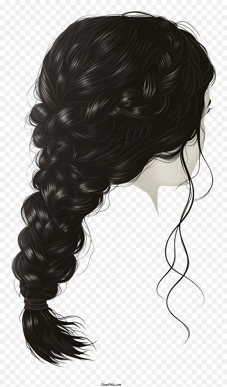 Peruca De Cabelo Trançado，Cabelos Longos PNG