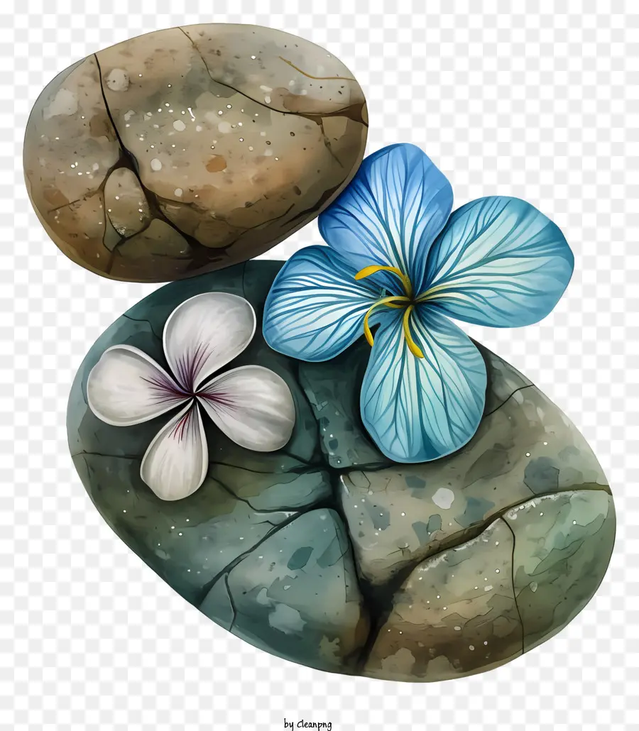 Pedras，Flor Azul PNG