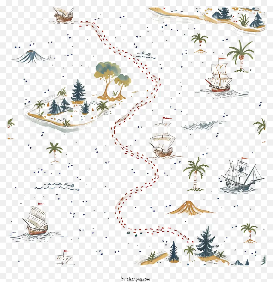 Mapa Do Tesouro，Ilha Tropical PNG