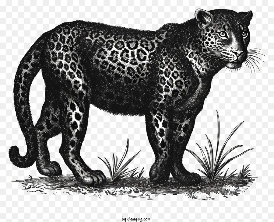 Leopard，Desenho A Preto E Branco PNG