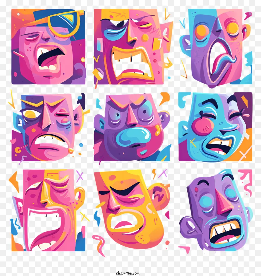 Emotes，Rostos Abstratos PNG