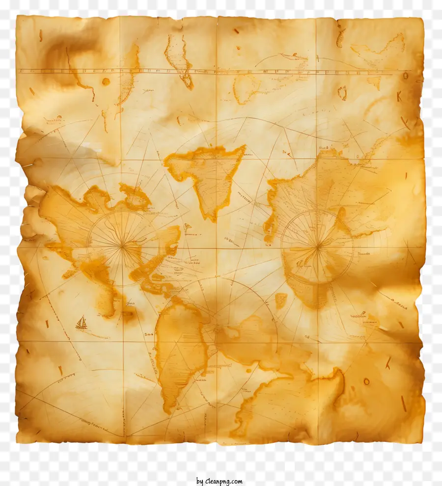 Mapa Do Tesouro，Velho Papel De Pergaminho PNG