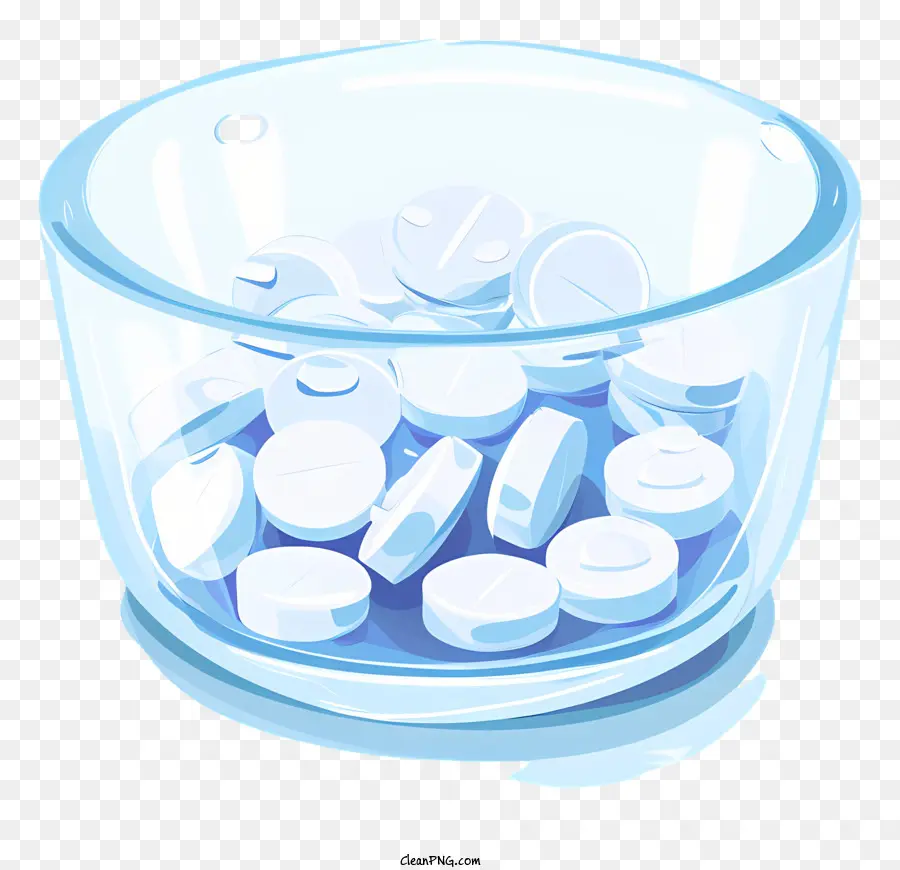 Medicina Tablet，Tigela De Vidro Transparente PNG