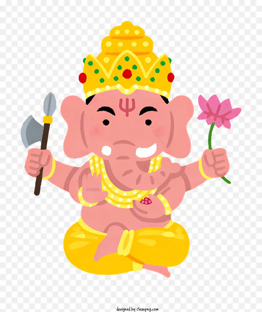 Deus Hindu Ganesh，Posição De Lótus PNG