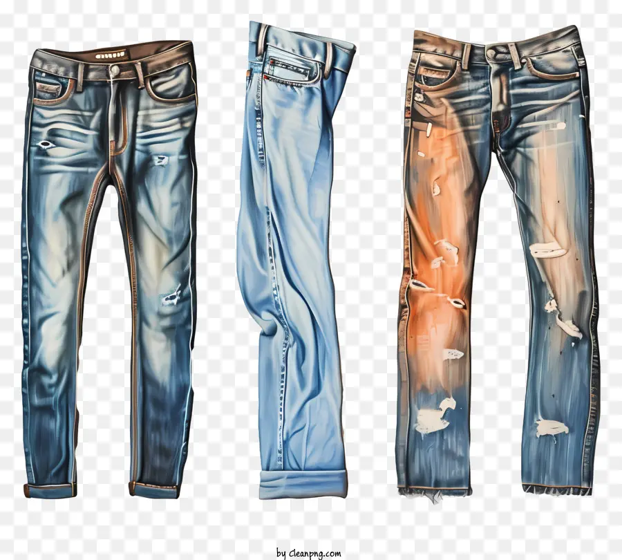 Calças De Brim，Jeans Rasgado PNG