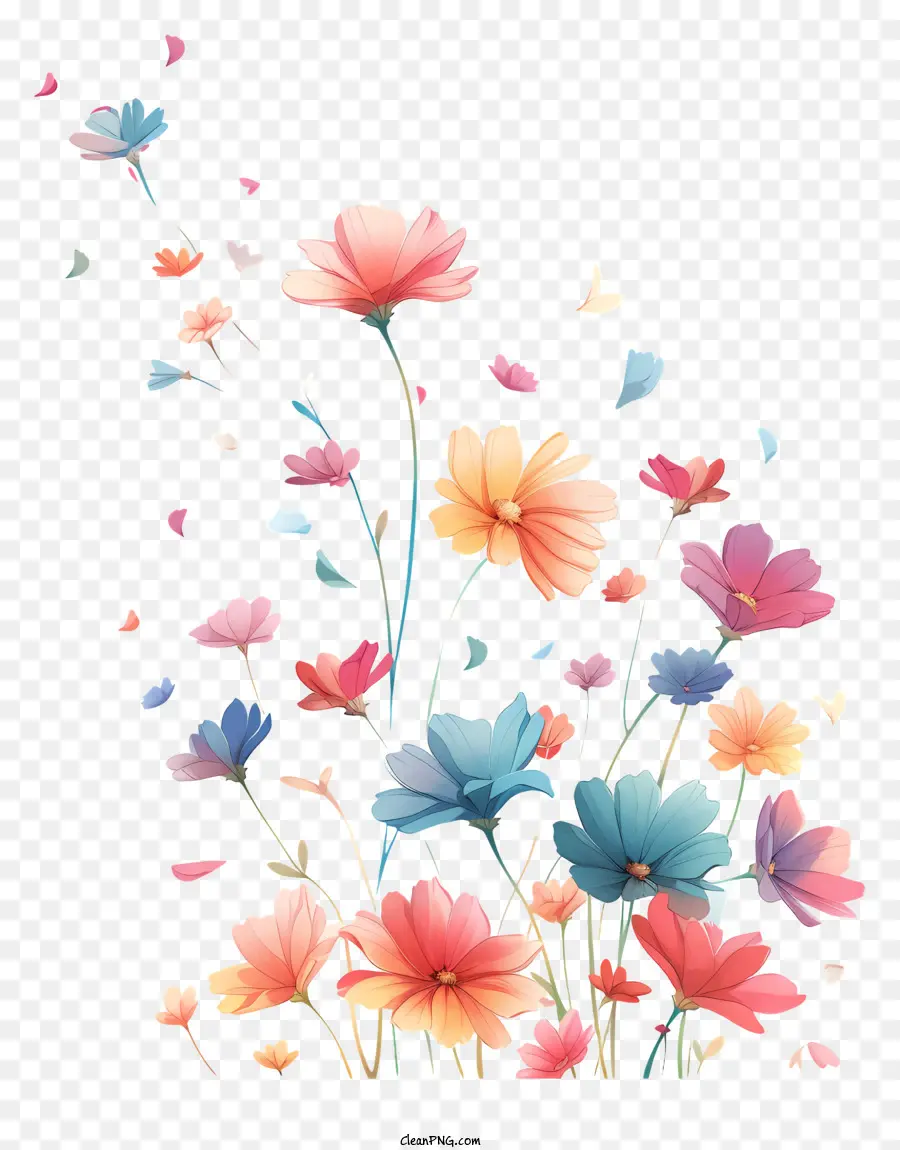 As Flores Que Voam，Flores Coloridas PNG