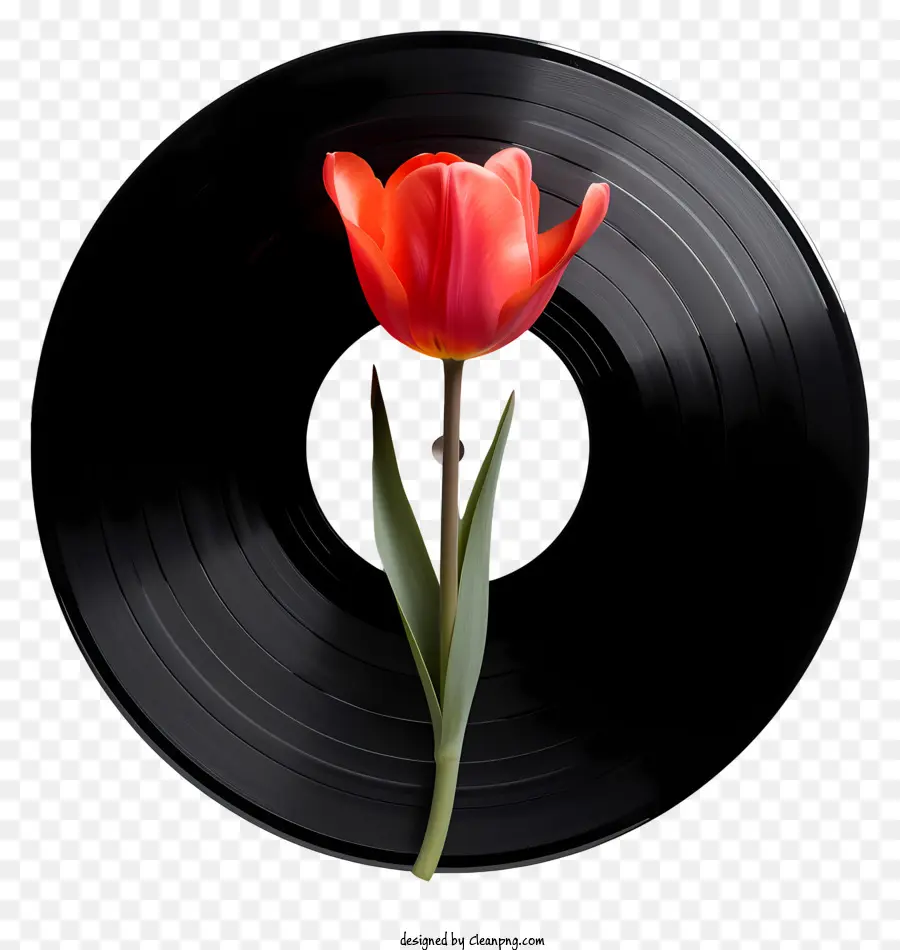 Disco De Vinil，Tulipa Vermelha PNG