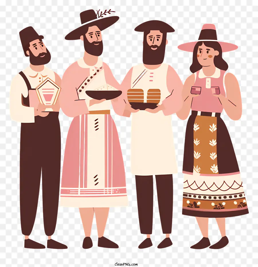 Pesach，Pessoas Com Roupas Tradicionais PNG