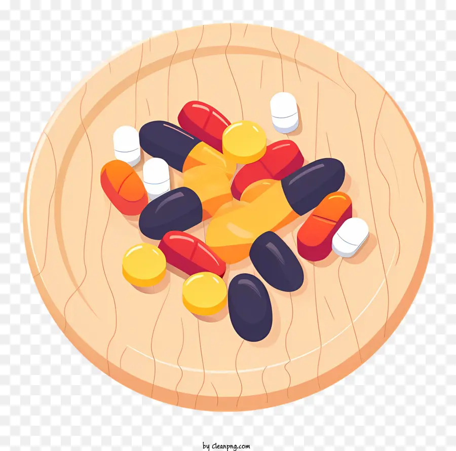 Medicina Tablet，Tigela De Madeira PNG
