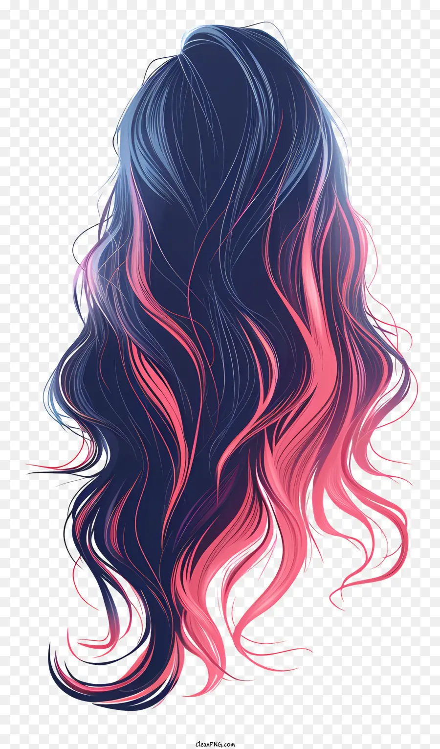 Longa Peruca De Cabelo，De Cabelo Rosa PNG