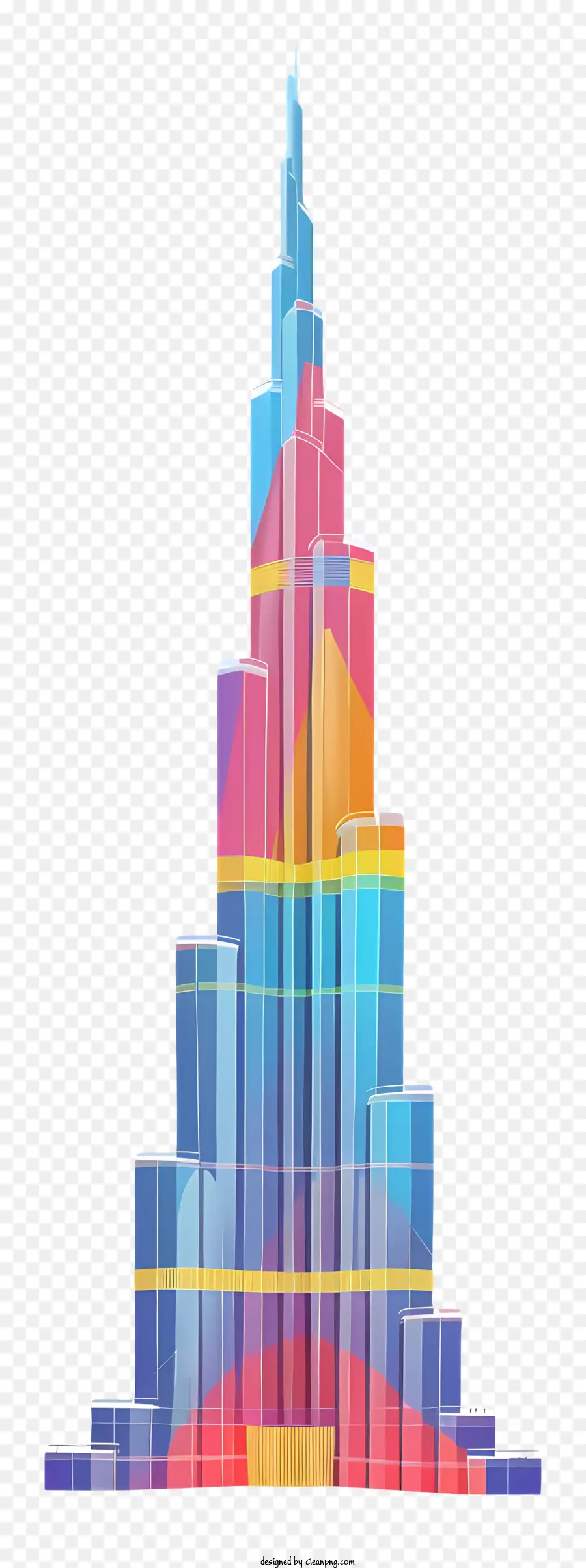 O Burj Khalifa，Pirâmide Colorida PNG