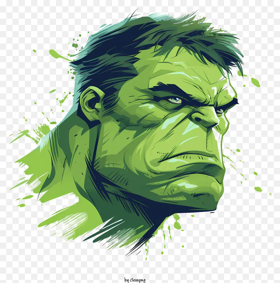 Hulk，Tinta De Rosto Verde PNG