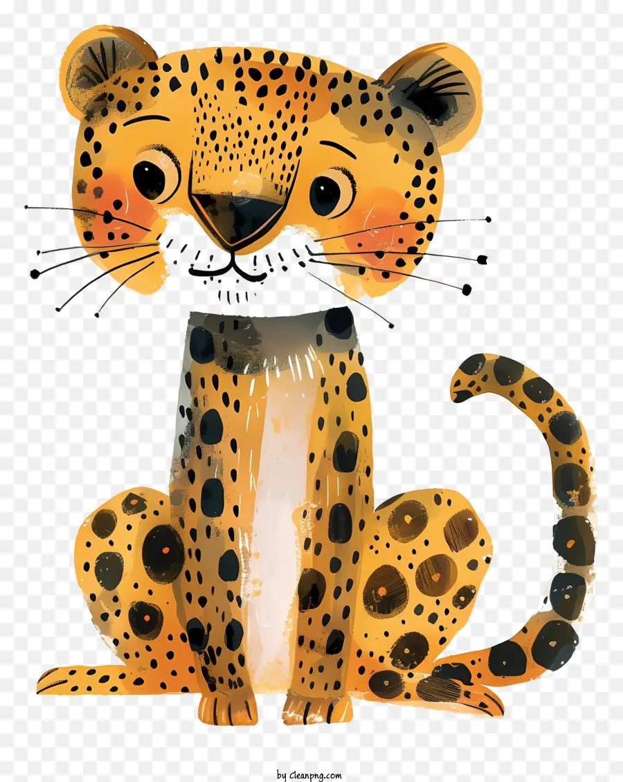 Leopardo Abstrato，Handdrawn Ilustração PNG