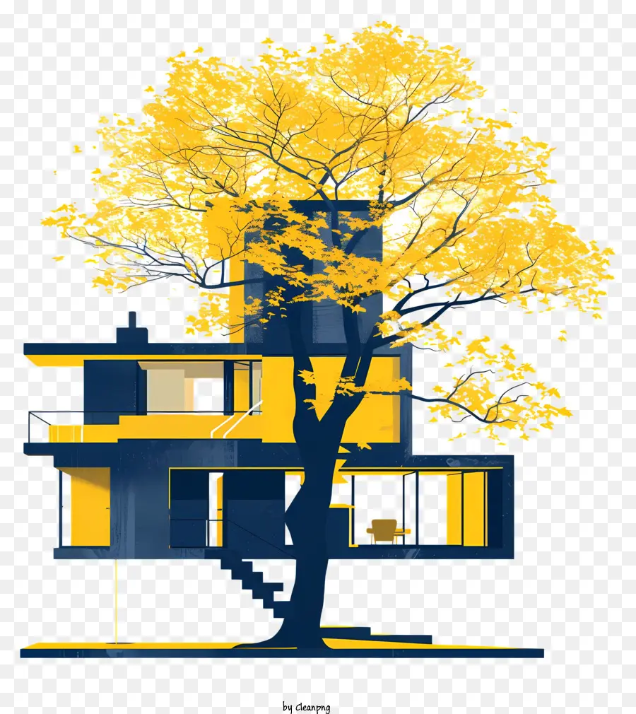 árvore De Arquitetura，Amarelo árvore PNG
