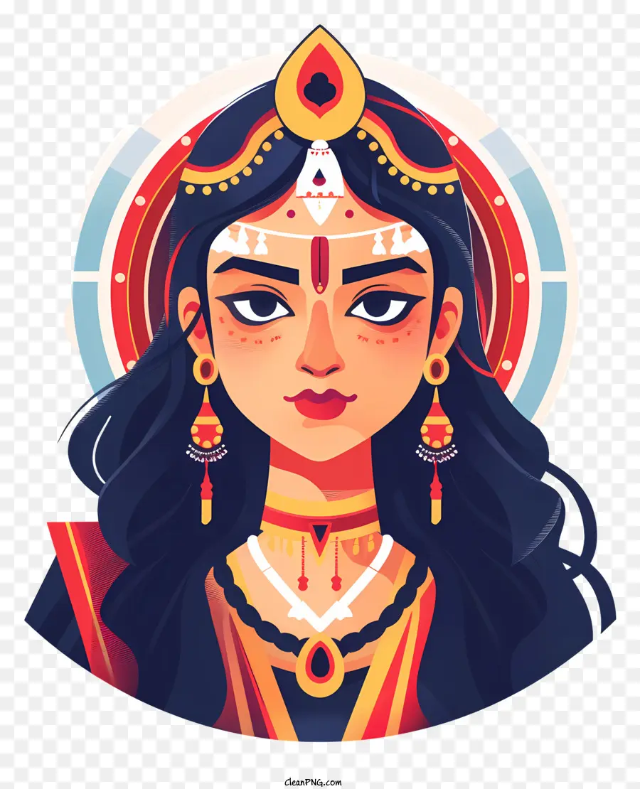 Deusa Hindu，Garota Com Cabelo Preto Comprido PNG