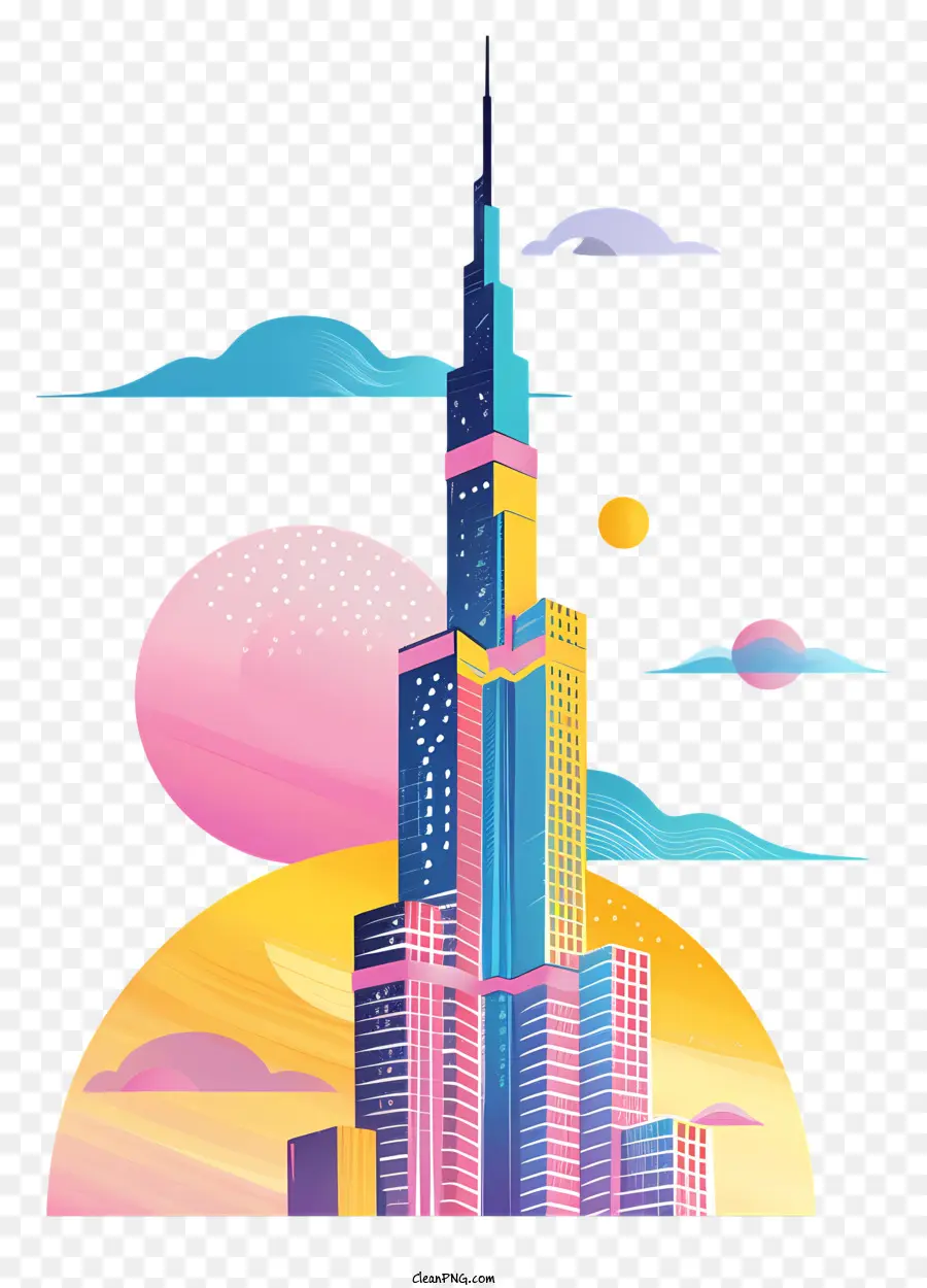 O Burj Khalifa，Pintura Digital PNG