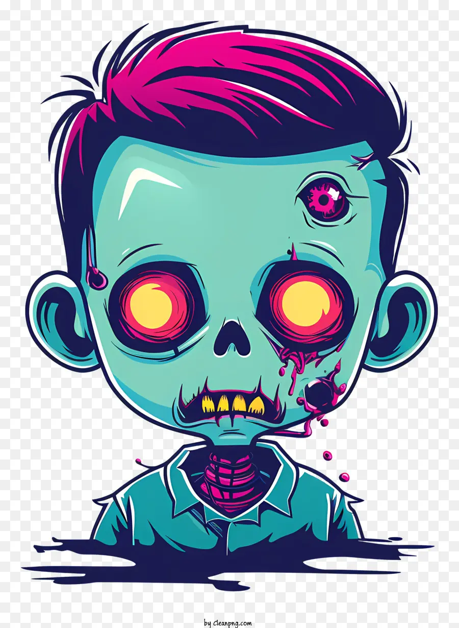 Zombie，Homem Com Olhos Ensanguentados PNG