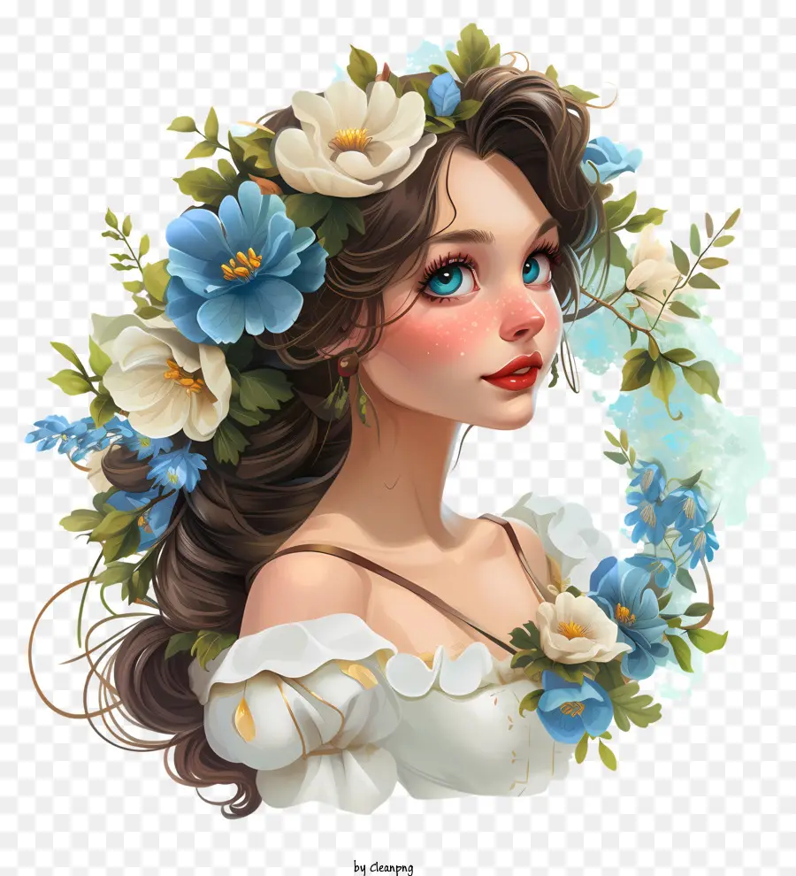 Princesa Da Disney，Mulher Com Flores PNG