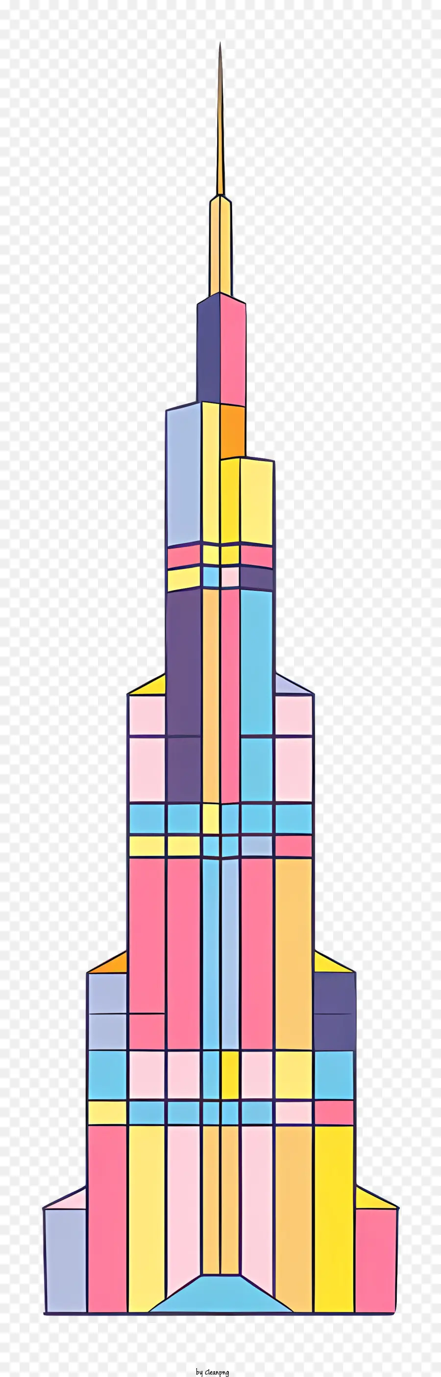 Burj Khalifa，Arranha Céu Colorido PNG