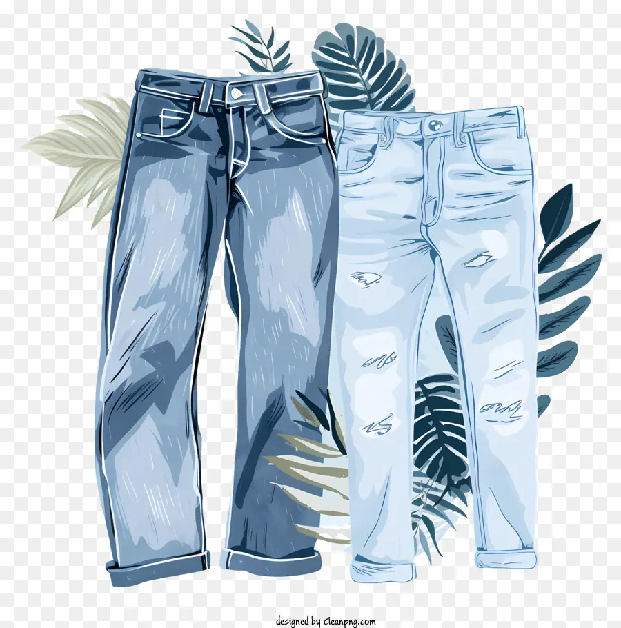 Calças De Brim，Azul Jeans PNG
