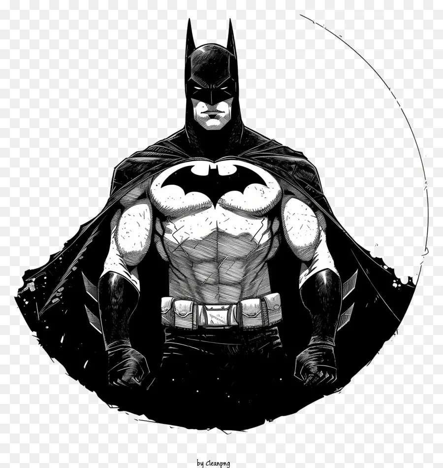 Batman，Ilustração A Preto E Branco PNG