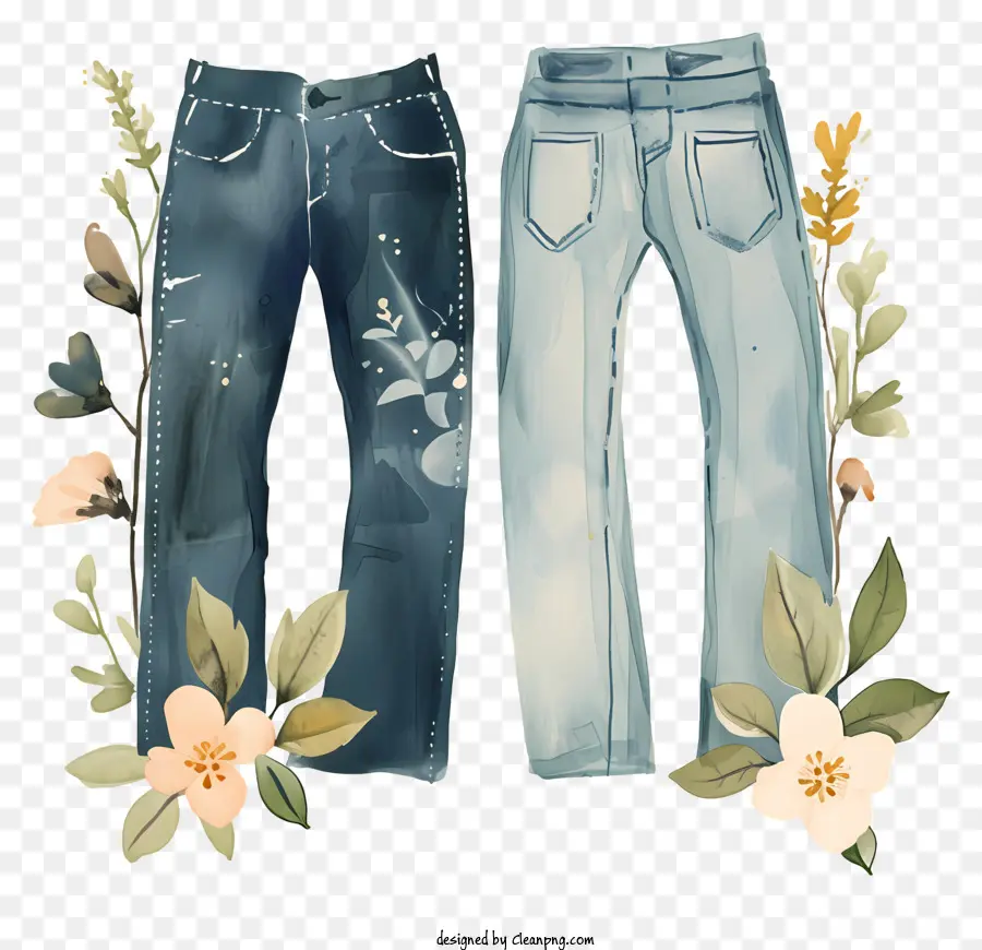 Calças De Brim，Jeans Pintados PNG