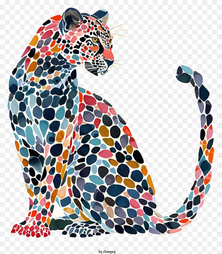 Leopardo Abstrato，Leopardo Colorido PNG