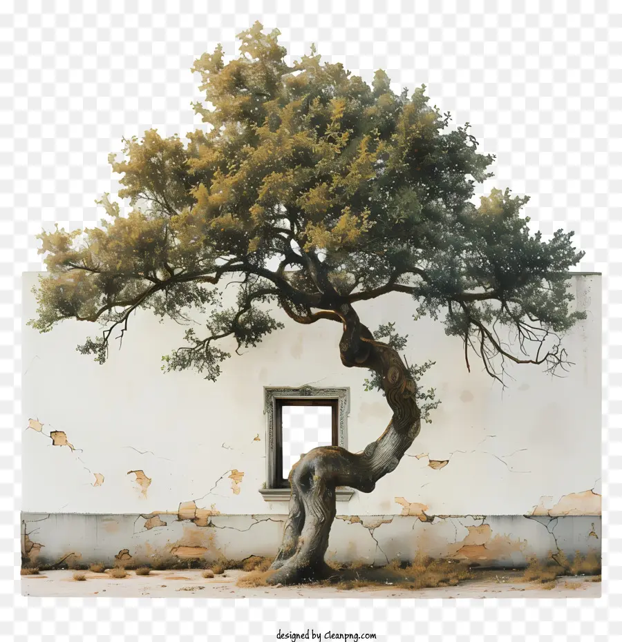 árvore De Arquitetura，árvore Que Cresce Na Construção PNG
