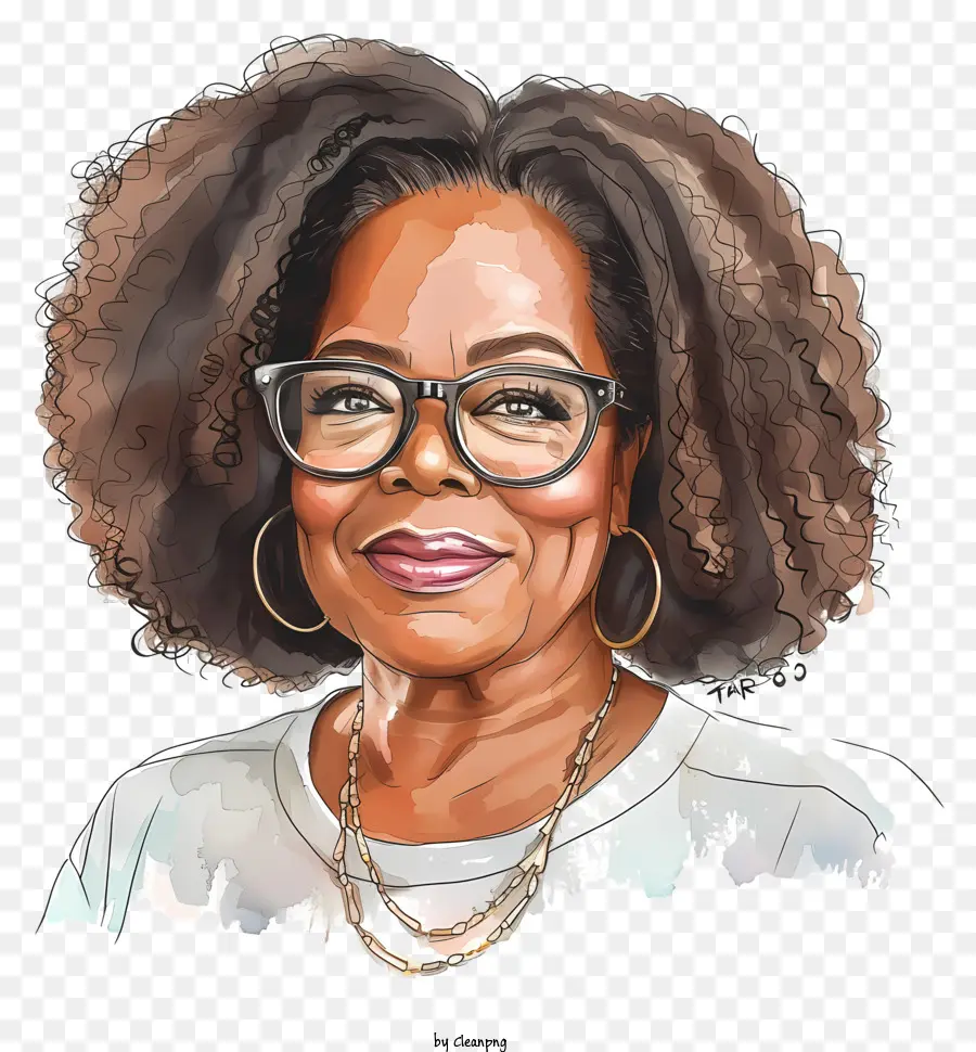 Oprah Winfrey，Retrato De Desenho PNG