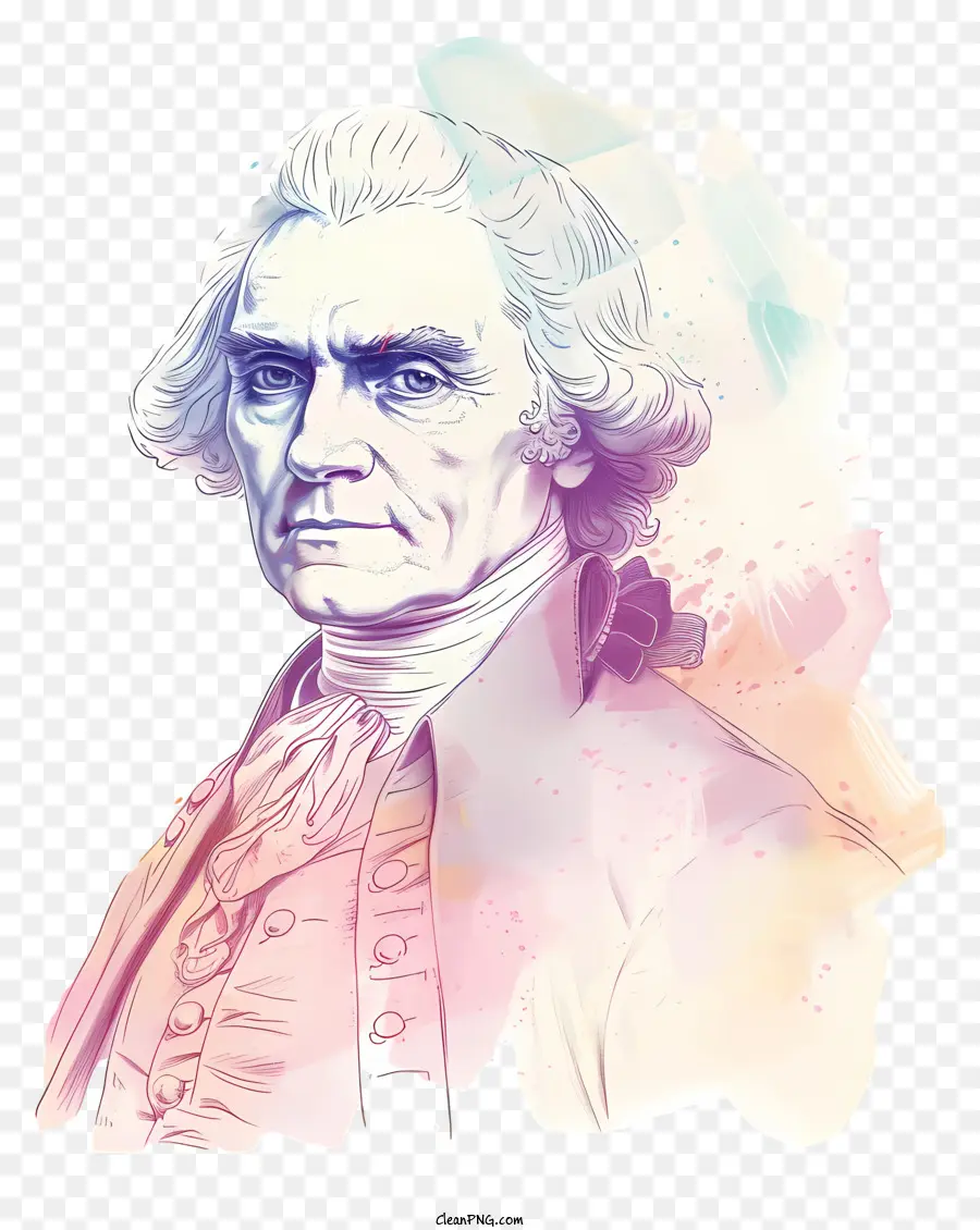 Thomas Jefferson，Pintura Digital PNG