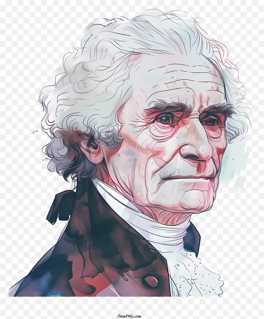 Thomas Jefferson，Ilustração A Preto E Branco PNG