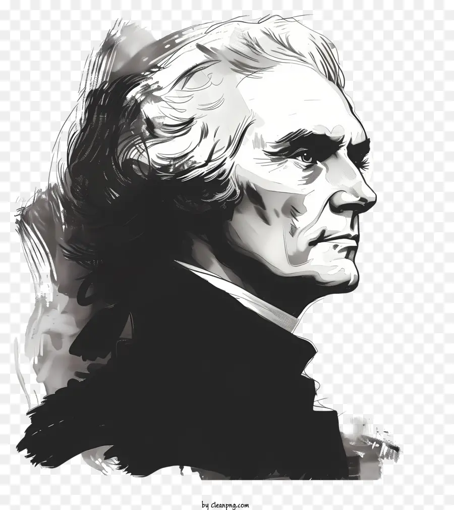 Thomas Jefferson，Desenho A Preto E Branco PNG