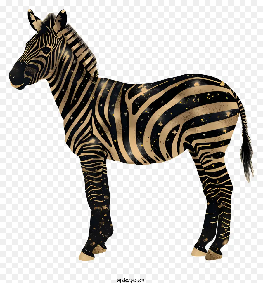 Zebra，Listras Pretas E Douradas PNG