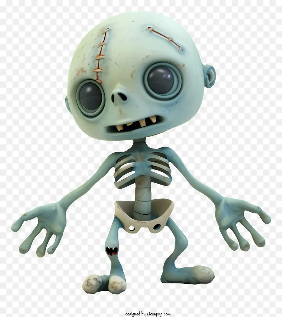 Zombie，Esqueleto Assustador PNG